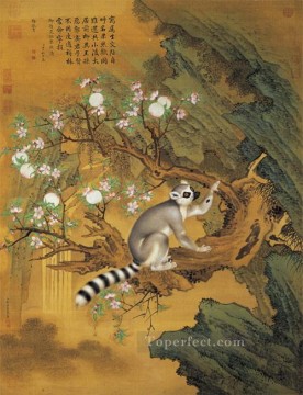Animal Painting - Lang animal brillante y melocotón tinta china antigua Giuseppe Castiglione animales